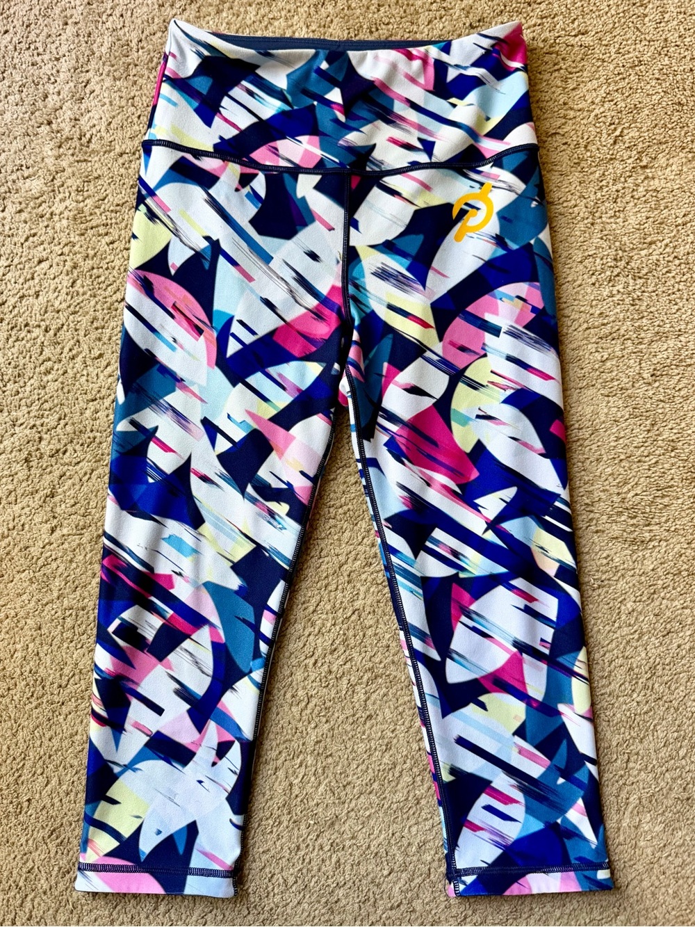 Wear It To Heart x Peloton Multi-Color Abstract Cropped Performance Leggings